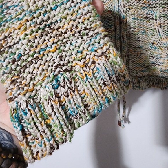 Bcbg vintage zip up knit earth toned hooded sweater - Picture 7 of 10